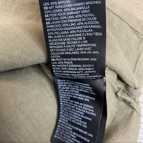 H&M Women’s Light Olive Green Collared Button Down Long Sleeve Shirt Size XS NWT - Picture 11 of 12